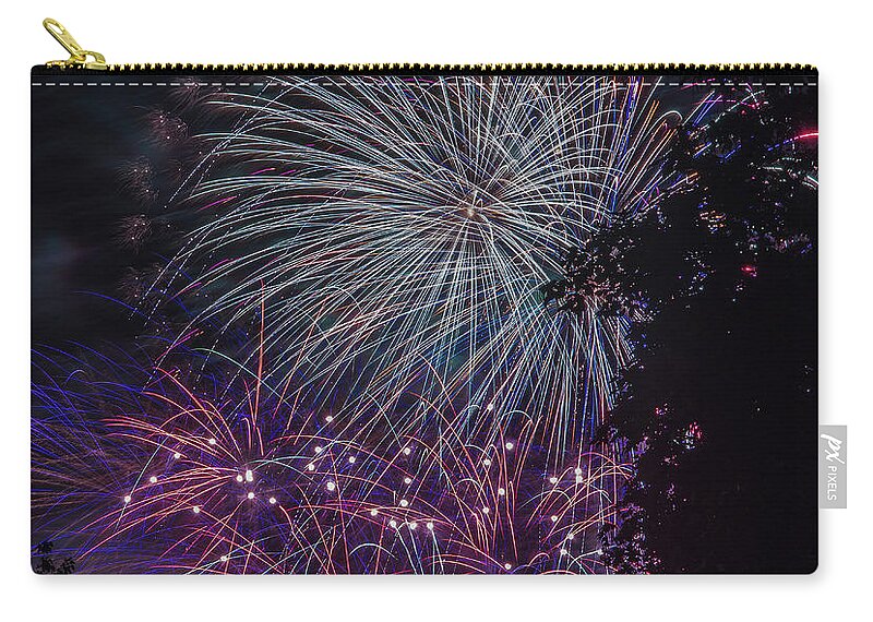 Fireworks Zip Pouch featuring the photograph Fireworks 4 by Jerry Gammon