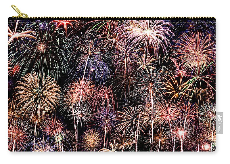 4th Zip Pouch featuring the photograph Fireworks Spectacular II by Ricky Barnard