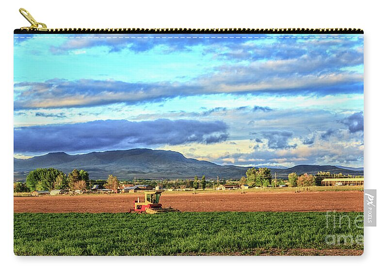 Farm Zip Pouch featuring the photograph First Cutting Of Alfalfa by Robert Bales