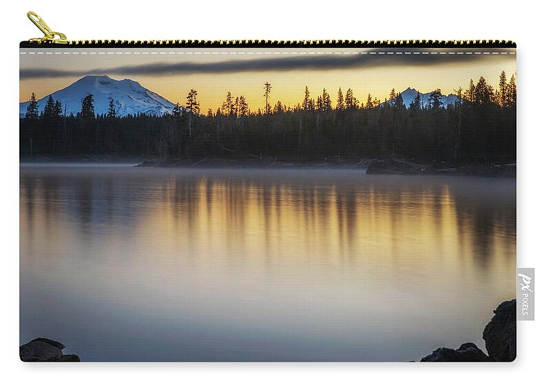 Lake Zip Pouch featuring the photograph First Light at Lava Lake by Cat Connor