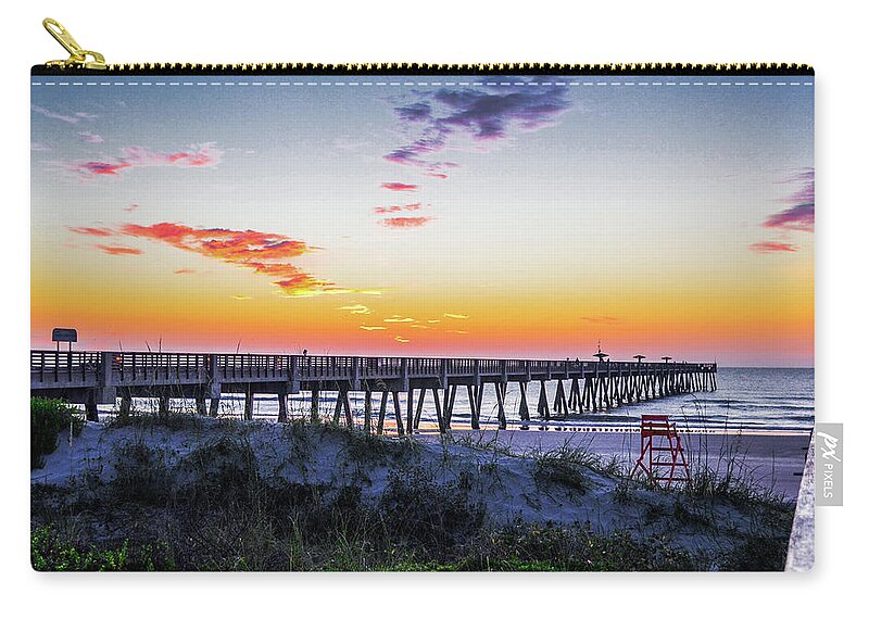 Pier Zip Pouch featuring the photograph First rays by Bradley Dever