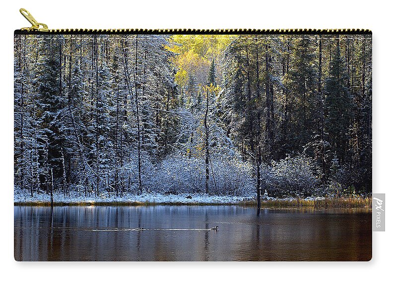 Canada Carry-all Pouch featuring the photograph First Snow by Doug Gibbons