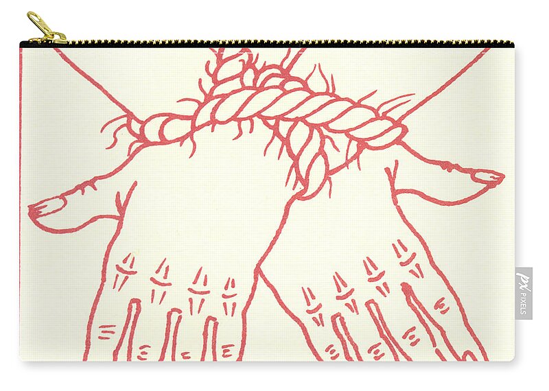 Stations Of The Cross Zip Pouch featuring the drawing FIRST STATION- Jesus is condemned to death by William Hart McNichols