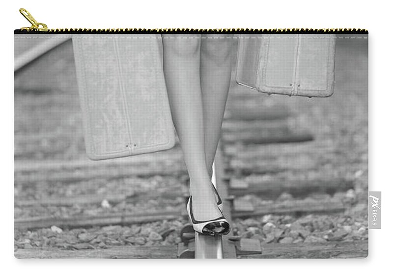 A Journey Of A Thousand Miles Begins With The First Step Zip Pouch featuring the photograph First Step by Barbara West
