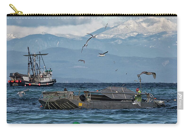 Herring Zip Pouch featuring the photograph Fish Are Flying by Randy Hall