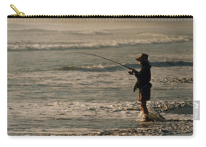 Fisherman Carry-all Pouch featuring the photograph Fisherman by Steve Karol