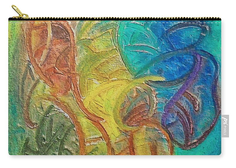 Mixed Media Zip Pouch featuring the mixed media Fishes by Dragica Micki Fortuna