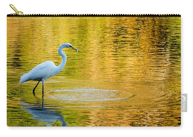 Sunset Zip Pouch featuring the photograph Fishing 2 by Wade Brooks