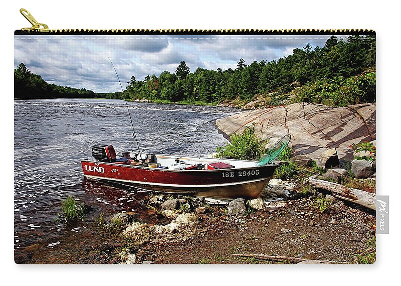 French River Zip Pouch featuring the photograph Fishing And Exploring by Debbie Oppermann
