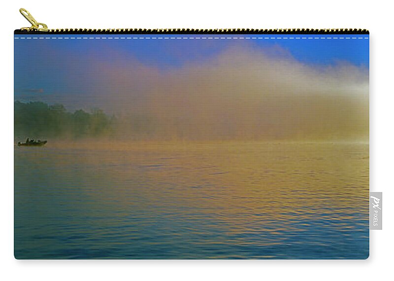 Fishing Zip Pouch featuring the photograph Fishing boat day break by Tom Jelen