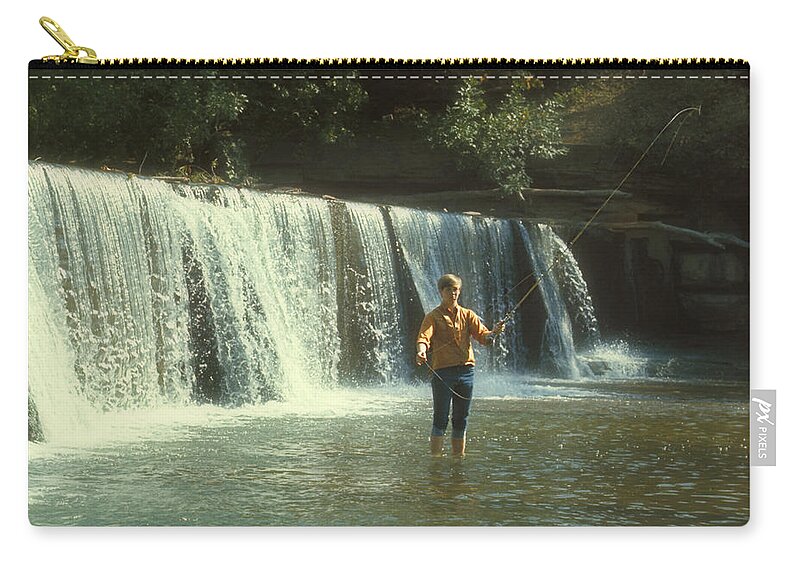 Fly Fishing Zip Pouch featuring the photograph Fishing For Smallies by Garry McMichael