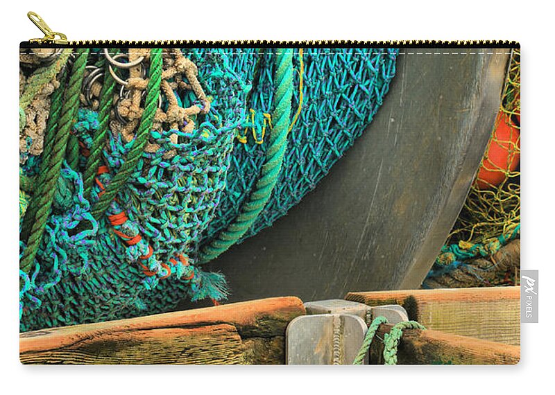 Fishing Nets Zip Pouch featuring the photograph Fishing Net Portrait by Adam Jewell