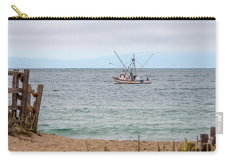 Fishing Zip Pouch featuring the photograph Fishing on the Bay by Derek Dean