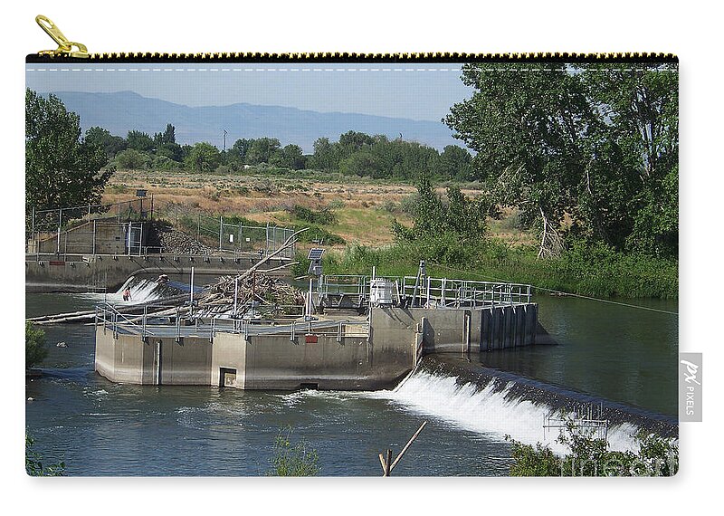 Fishing Platform at the Diversion Dam Zip Pouch by Charles