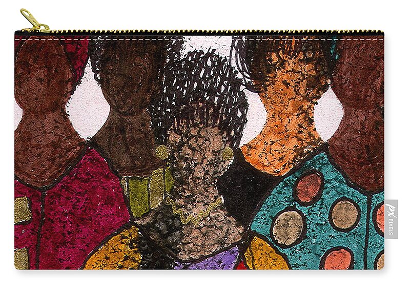 Gretting Cards Zip Pouch featuring the painting Five Alive by Angela L Walker