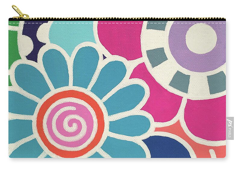 Flowers Carry-all Pouch featuring the painting Five Blooms by Beth Ann Scott