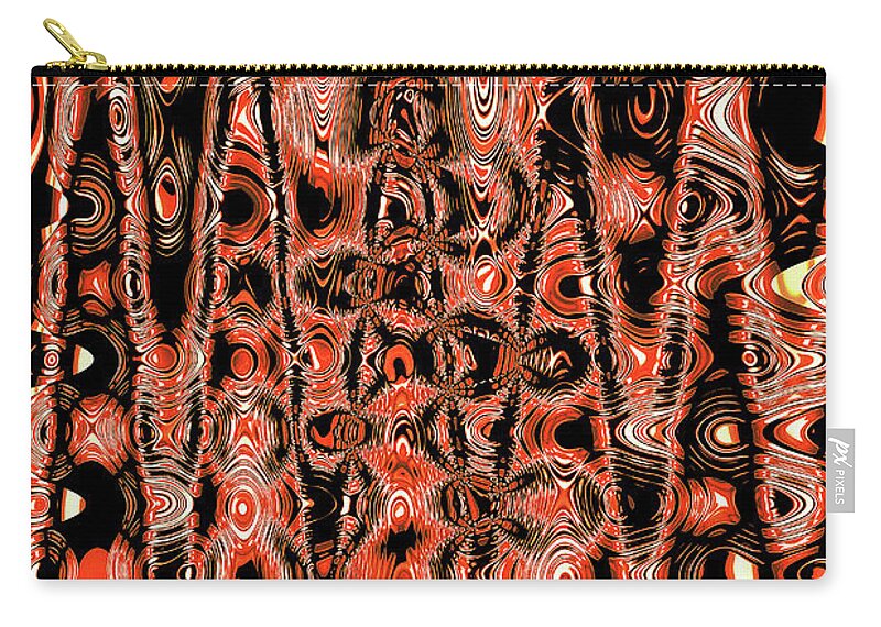Five Suns Abstract Zip Pouch featuring the digital art Five Suns Abstract by Tom Janca