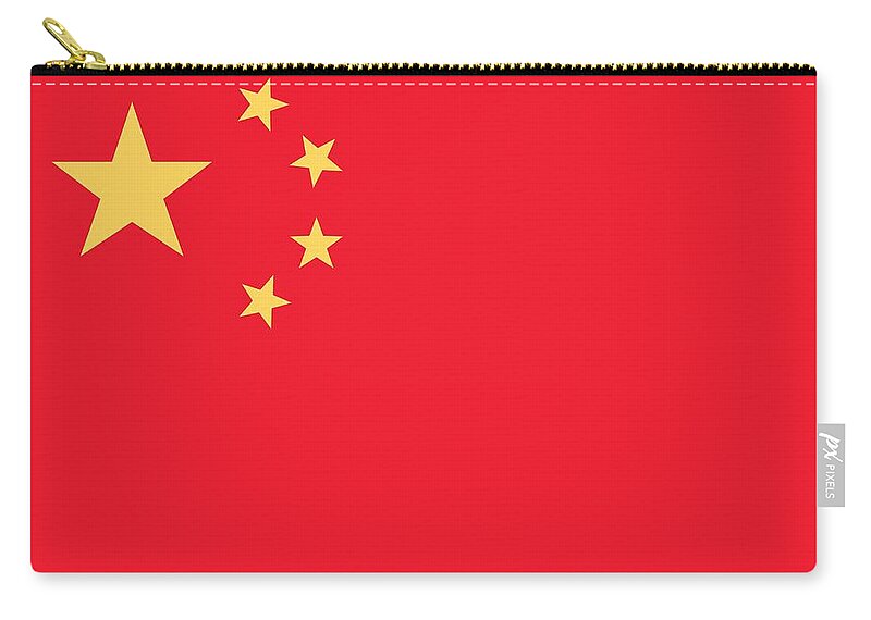 Flag Of China Zip Pouch featuring the painting Flag of China by Chinese School
