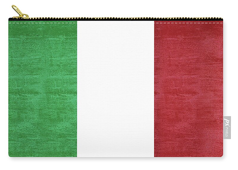 Italy Zip Pouch featuring the digital art Flag of Italy Grunge by Roy Pedersen