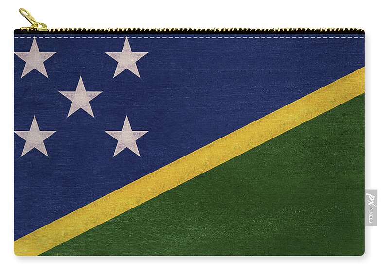 Solomon Islands Zip Pouch featuring the photograph Flag of the Solomom Islands Grunge by Roy Pedersen