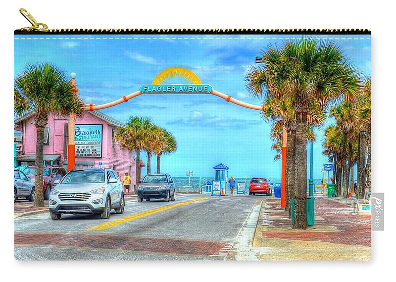 Beach Zip Pouch featuring the photograph Flagler Avenue by Debbi Granruth