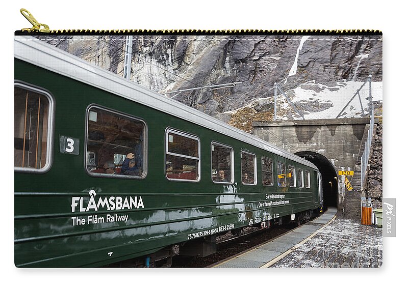 Flam Zip Pouch featuring the photograph Flam Railway by Suzanne Luft