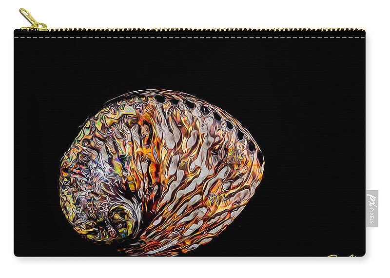 Animal Zip Pouch featuring the photograph Flame Abalone by Rikk Flohr