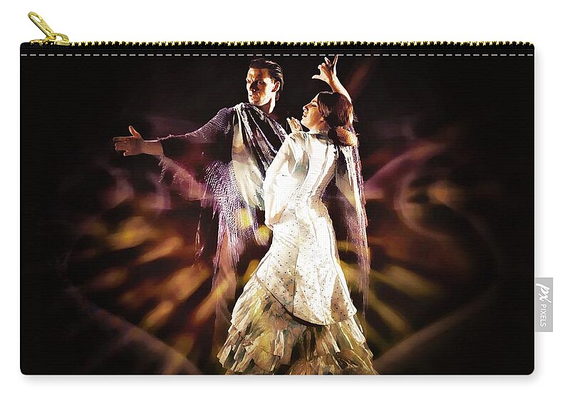 Flamenco Zip Pouch featuring the photograph Flamenco Performance by Jean Francois Gil