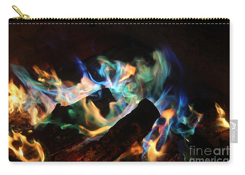 2000 Views Zip Pouch featuring the photograph Flames by Jenny Revitz Soper