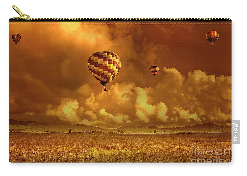 Sky Zip Pouch featuring the photograph Flaming Sky by Charuhas Images