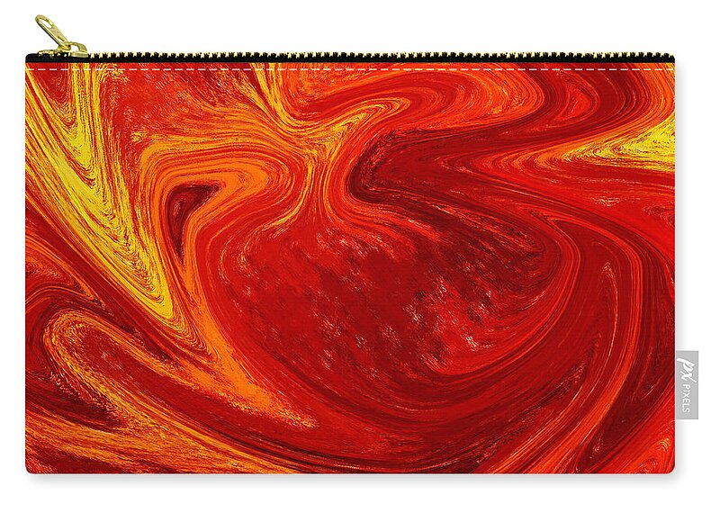 Abstract Zip Pouch featuring the painting Flaming Vortex Abstract by Irina Sztukowski