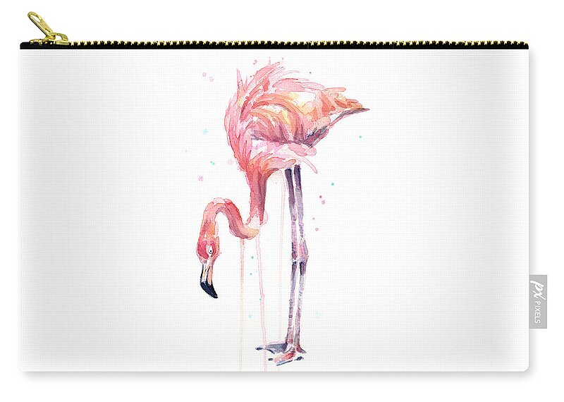 Flamingo Watercolor - Facing Left Carry-all Pouch for Sale by Olga ...