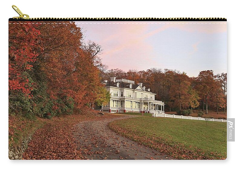 Photosbymch Zip Pouch featuring the photograph Flat Top Manor at Sunrise by M C Hood