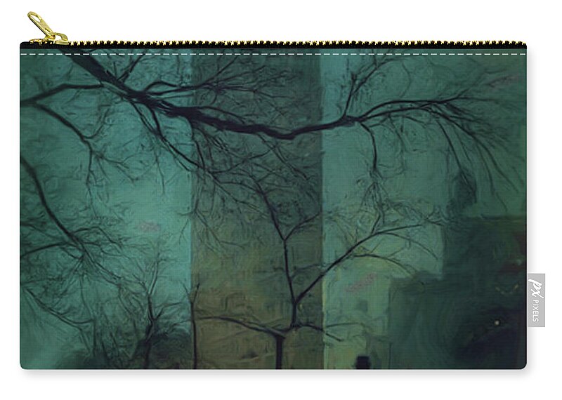 Troy Zip Pouch featuring the painting Flatiron Building Painting by Troy Caperton