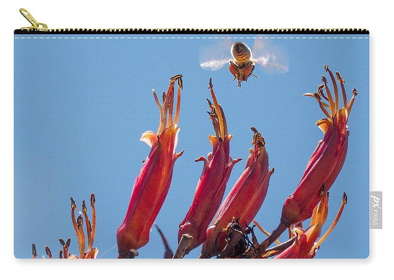 Flowers Carry-all Pouch featuring the photograph Flight of the Bumble Bee by Derek Dean