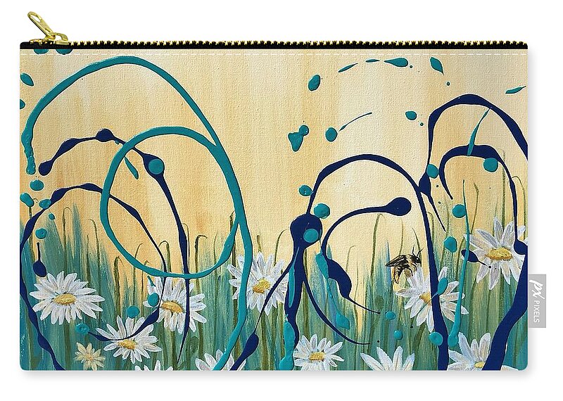 Summer Zip Pouch featuring the painting Flight of the Bumblebee by Monika Shepherdson