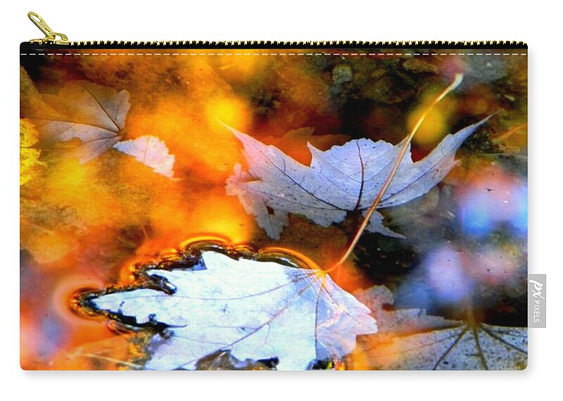 Maple Leaves Zip Pouch featuring the photograph Floating by Elfriede Fulda