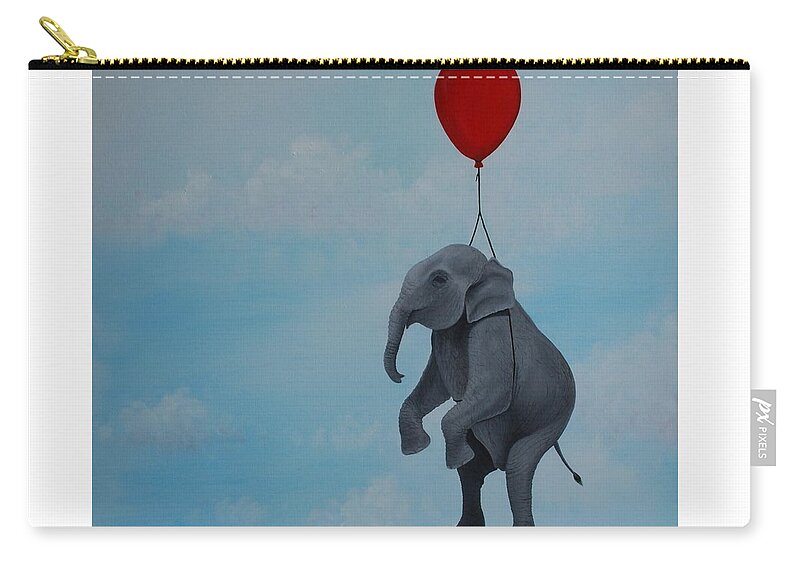 Elephant Zip Pouch featuring the painting Floating by Emily Page