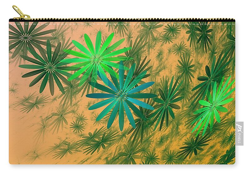  Zip Pouch featuring the digital art Floating Floral - 004 by David Lane