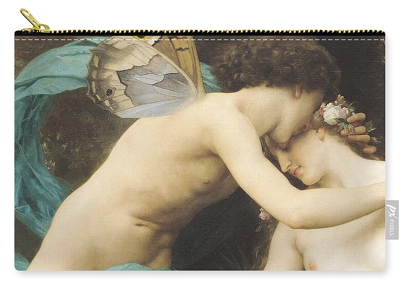 Flora And Zephyr Carry-all Pouch featuring the painting Flora and Zephyr by William Adolphe Bouguereau