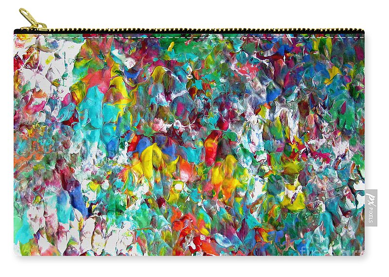 Martha Zip Pouch featuring the painting Floral Abstract 0715 by Mas Art Studio