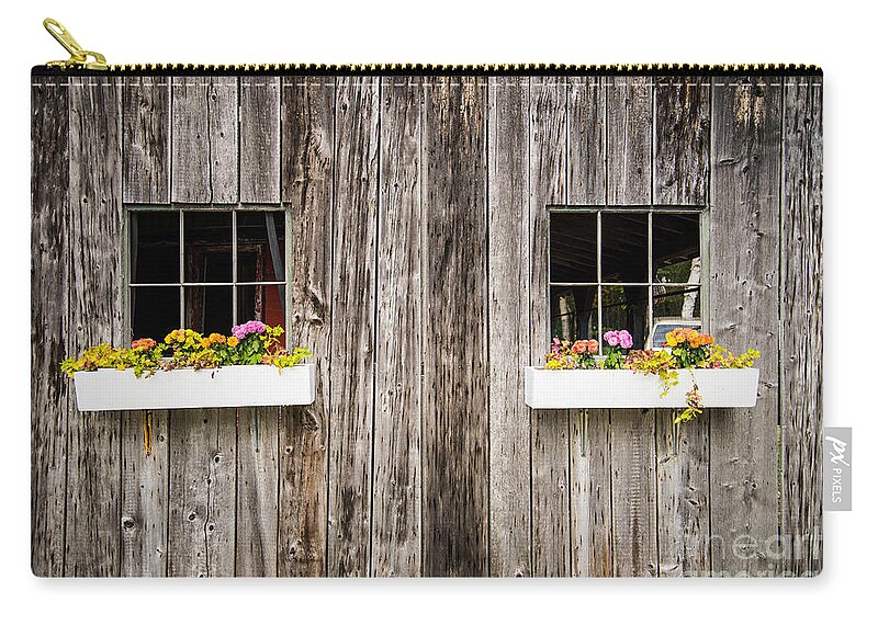 Floral Zip Pouch featuring the photograph Floral Barn Planters by Glenn Gordon