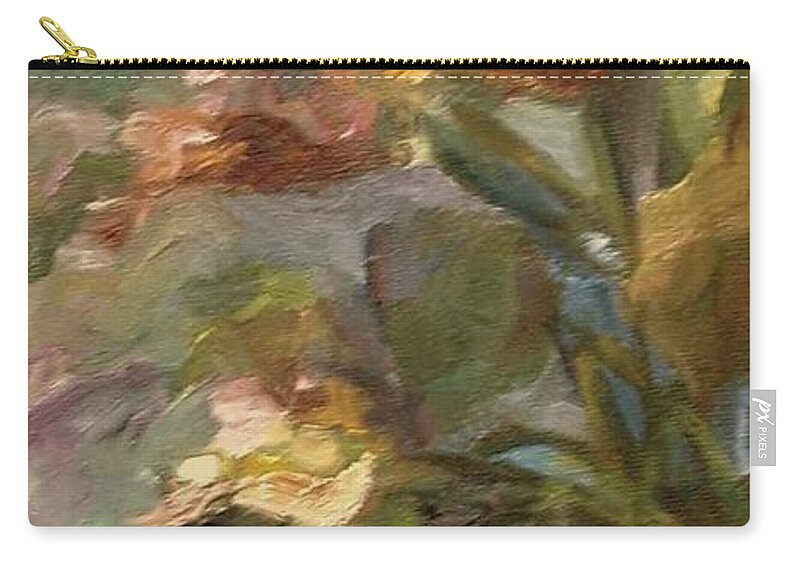 Impressionism Zip Pouch featuring the painting Floral Bouquet by Mary Wolf