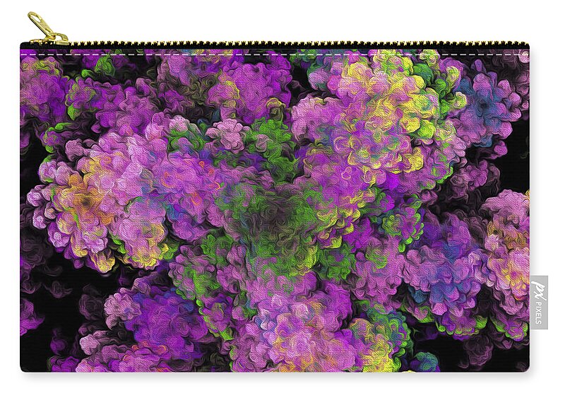 Andee Design Abstract Zip Pouch featuring the digital art Floral Fancy Abstract by Andee Design