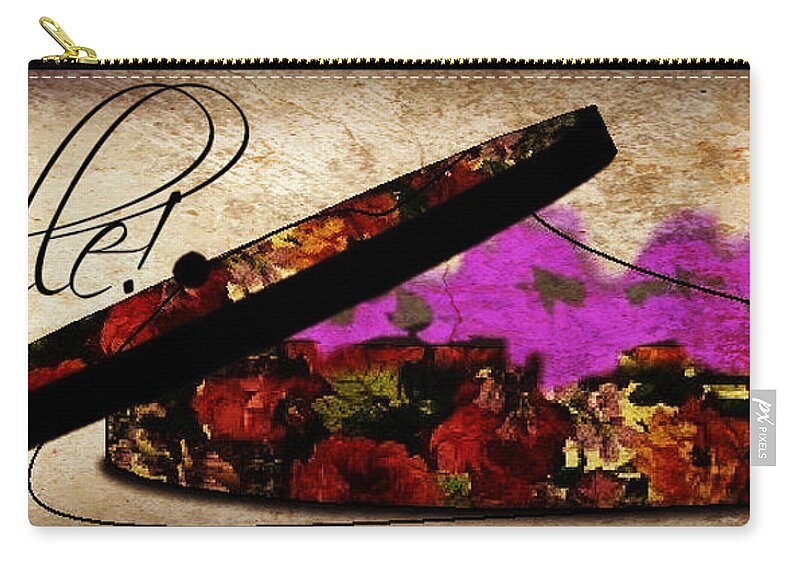 Digital Art Zip Pouch featuring the digital art Floral Hat Box - Contact Artist to License Image by Yoli Fae