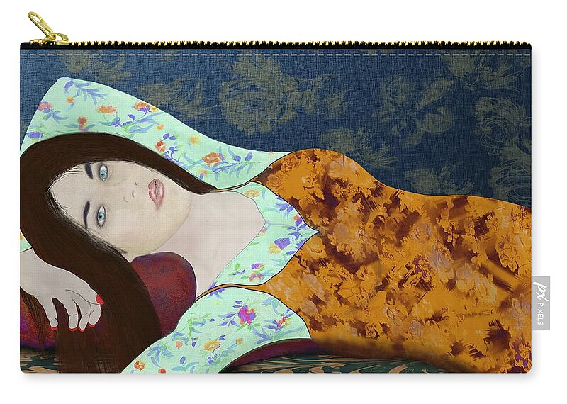 Victor Shelley Zip Pouch featuring the painting Floral II by Victor Shelley