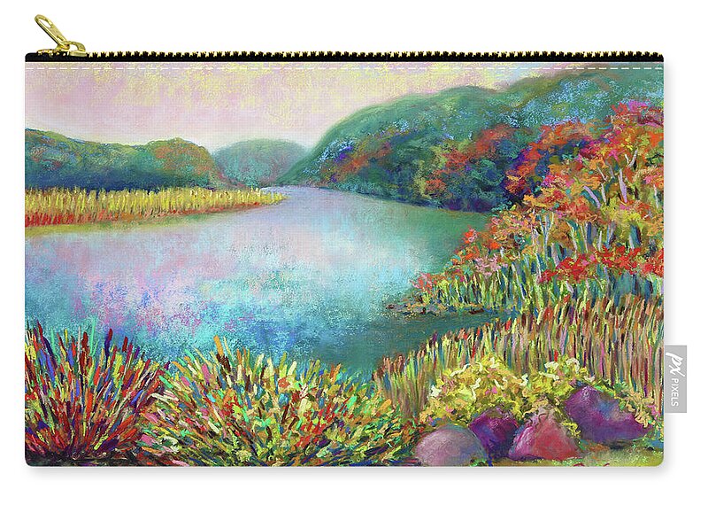 Abstract Zip Pouch featuring the painting Florence Griswold View by Polly Castor