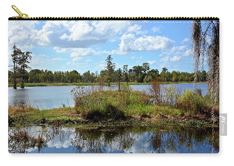 Wetlands Zip Pouch featuring the photograph Wetlands and Marsh by Carol Bradley