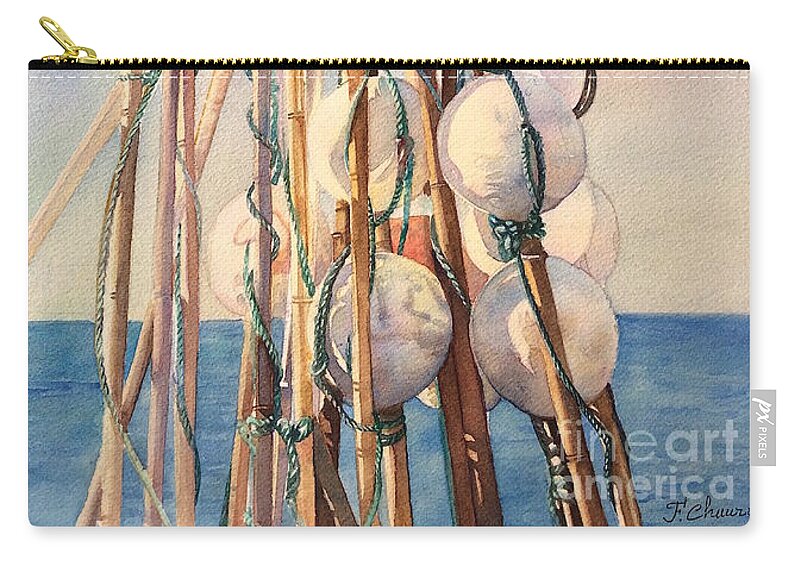 Flotteur Carry-all Pouch featuring the painting Flotteurs by Francoise Chauray