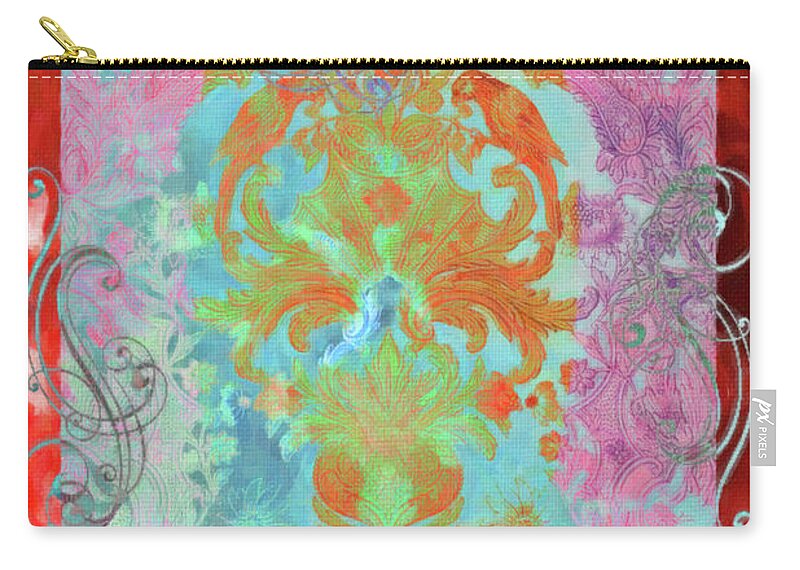 Design Zip Pouch featuring the mixed media Flourish 8 by Priscilla Huber